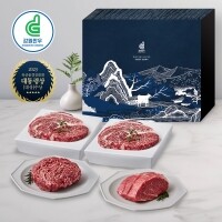 (혁신)강원한우 종합세트 2호, 1+등급 이상, 총 1.2kg(등심 300g 2팩, 불고기 300g 1팩, 덩어리국거리 300g 1팩)