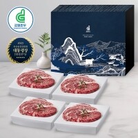 (혁신)강원한우 로스세트 3호, 1+등급 이상, 총 1.2kg(등심 300g 4팩)